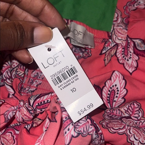 NWT LOFT Pink Floral Blouse size 10 - Picture 4 of 8